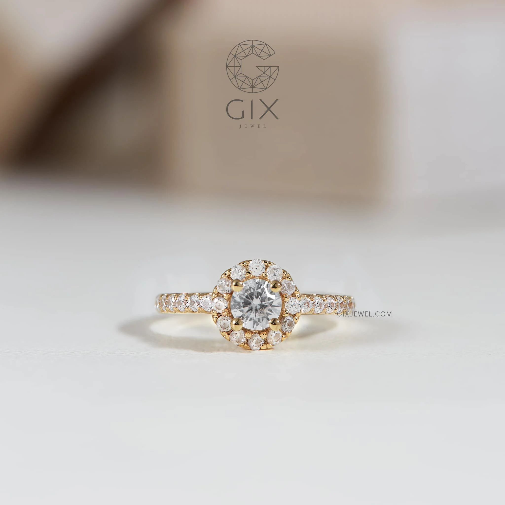  [CÓ SẴN] Nhẫn cầu hôn Radiant Vow đính đá vàng 14k - ni 9 
