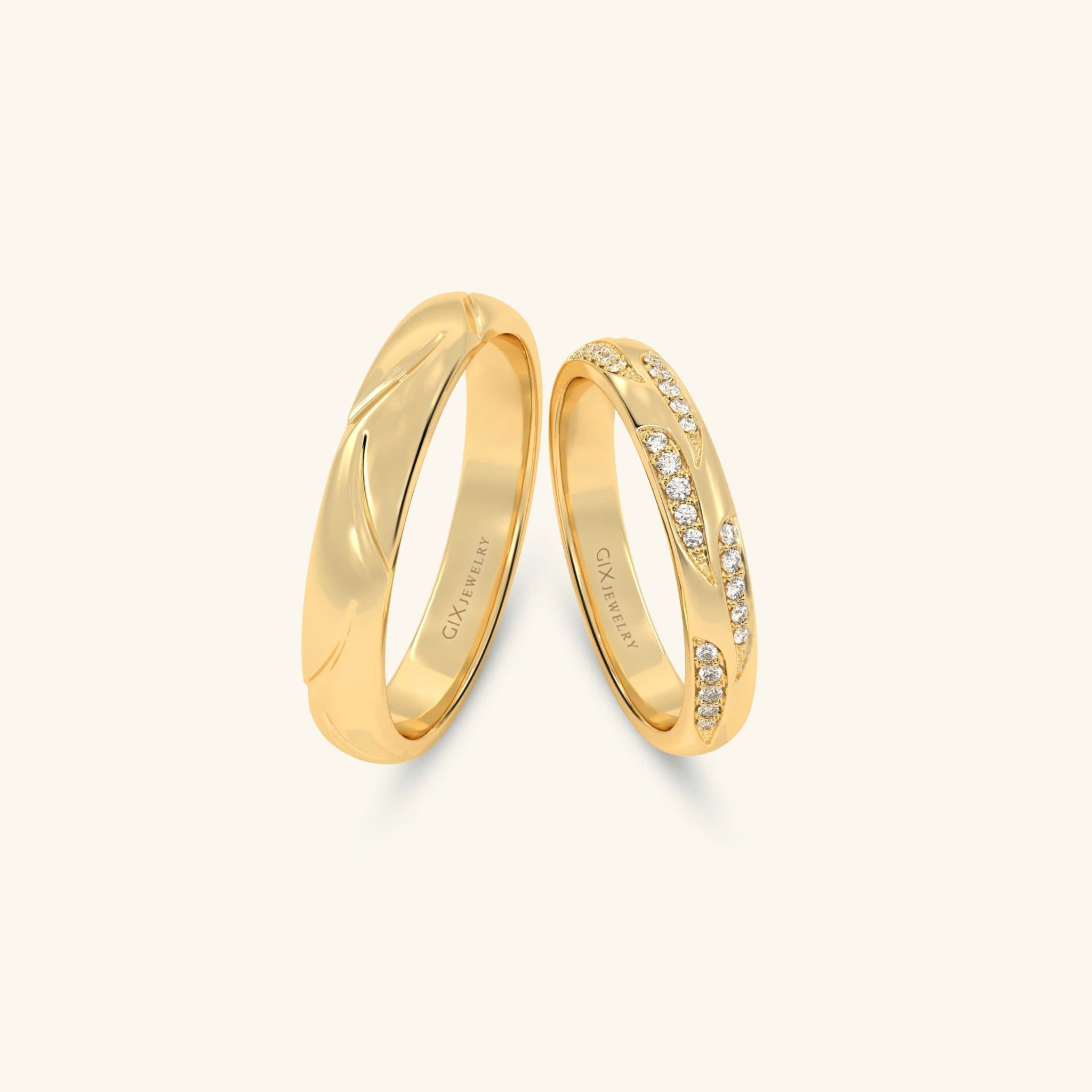  Nhẫn cưới vàng 18k thiết kế riêng - GCR25050305 | Gix Jewel 