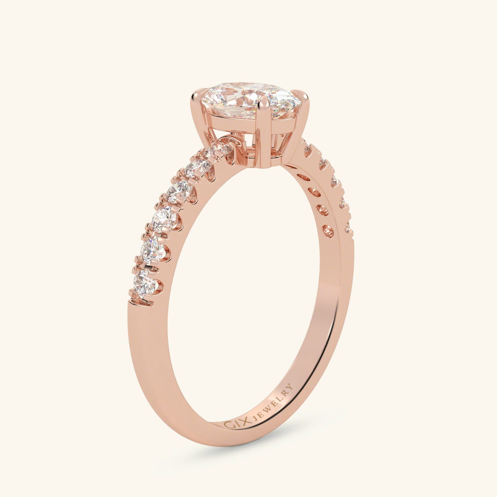  Nhẫn cầu hôn vàng 18k Oval Bliss | Gix Jewel 
