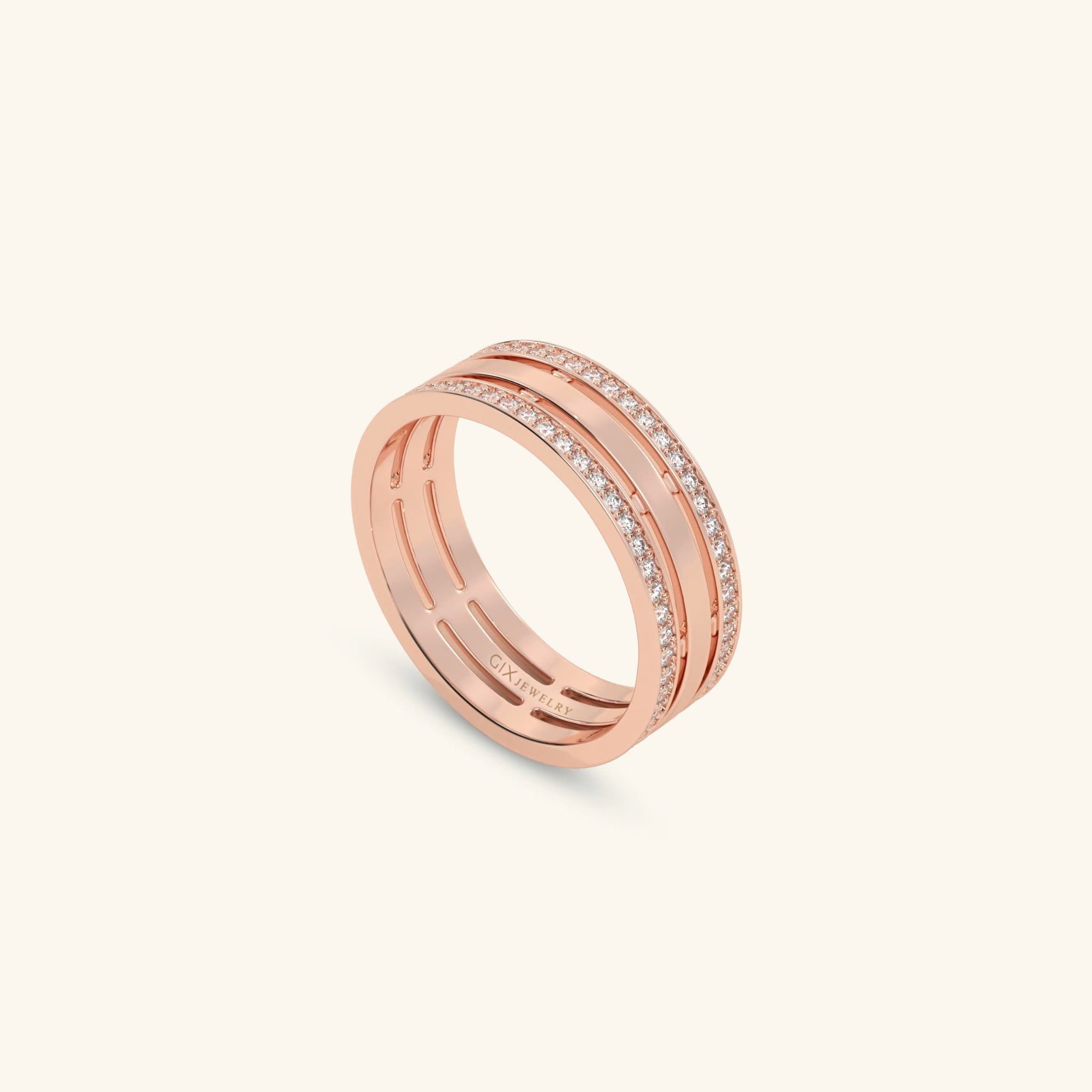  Nhẫn cưới vàng 10k thiết kế riêng - GCR25050304 | Gix Jewel 