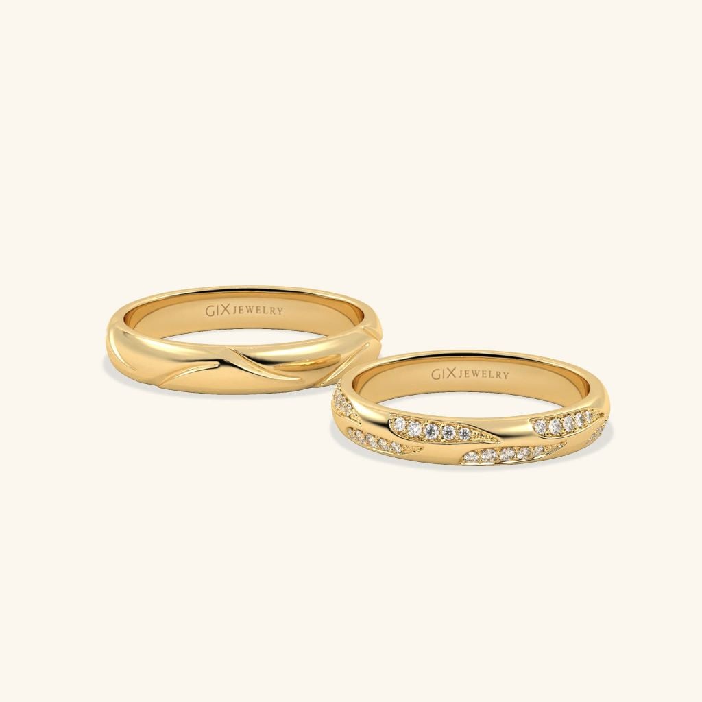 Nhẫn đôi bạc thiết kế riêng - GCR25050305 | Gix Jewel