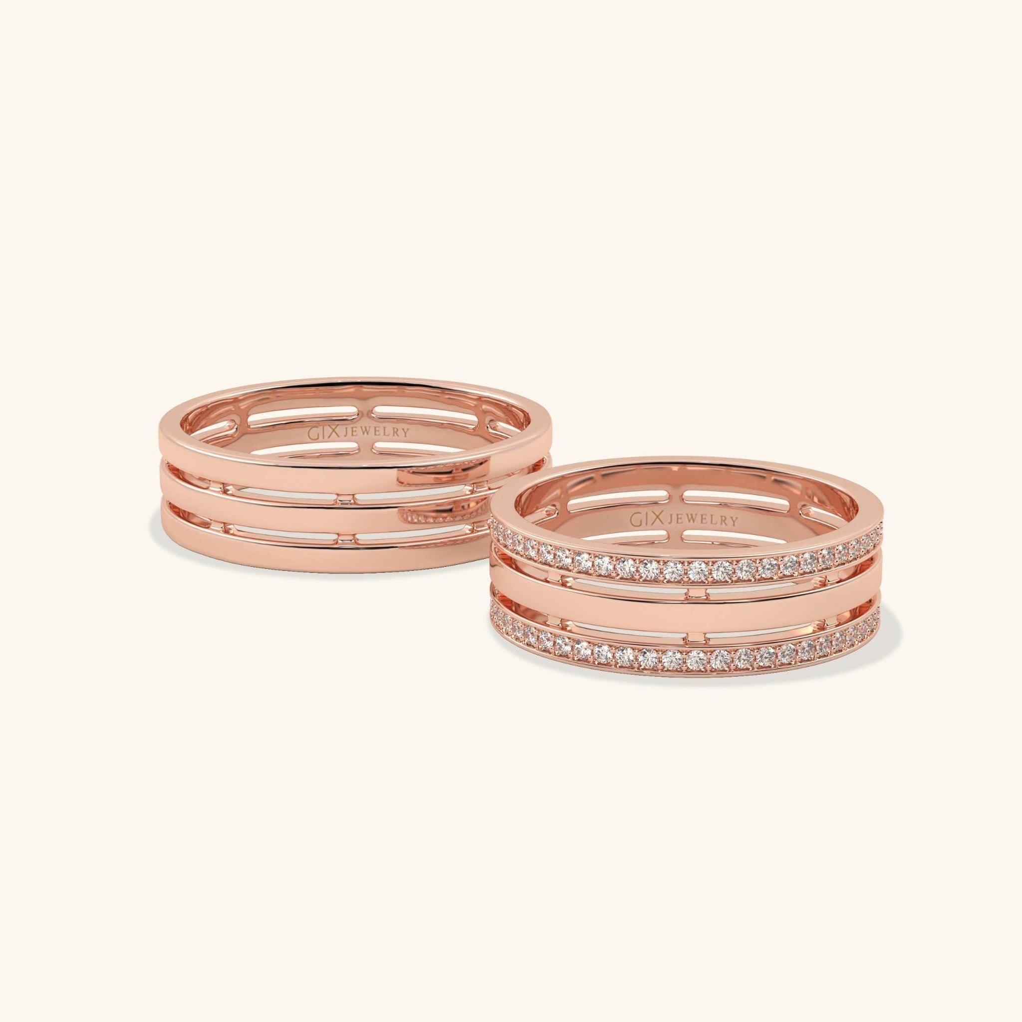  Nhẫn cưới vàng 10k thiết kế riêng - GCR25050304 | Gix Jewel 