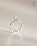  Nhẫn cầu hôn đơn giản vàng trắng 10k đính kim cương - Sweet Fern | Gixjewel 