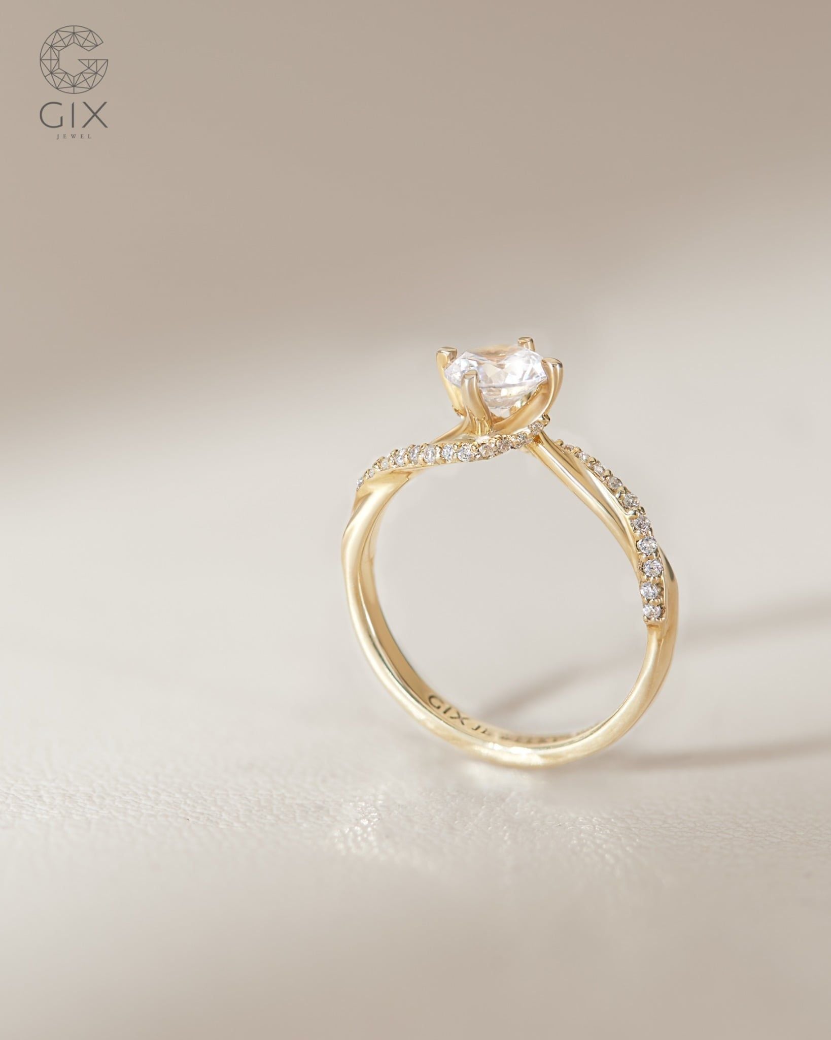  Nhẫn cầu hôn vàng 14k Trellis Diamond  | Gix Jewel 