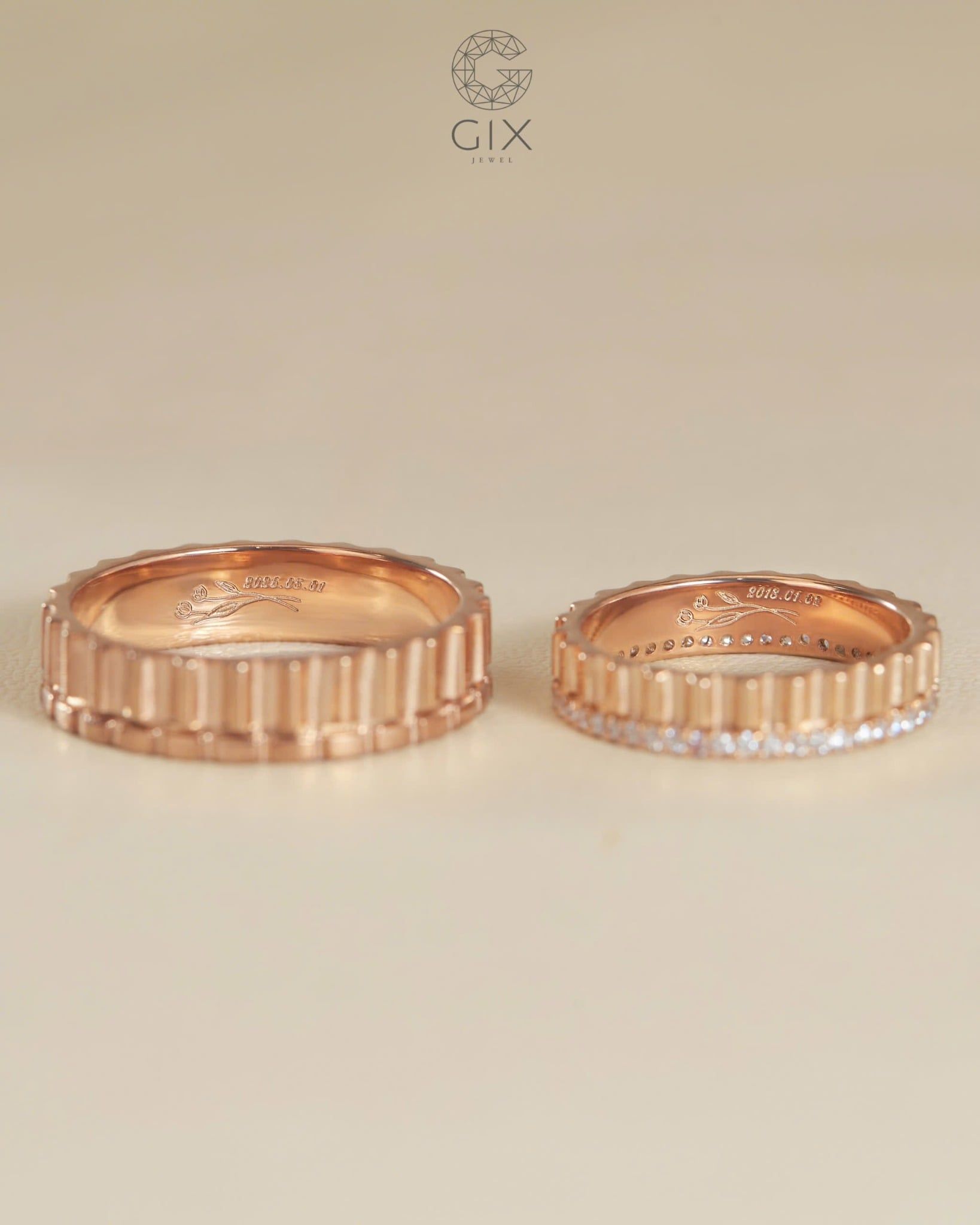  Nhẫn cặp bạc thiết kế riêng - GCR25050013 | Gix Jewel 