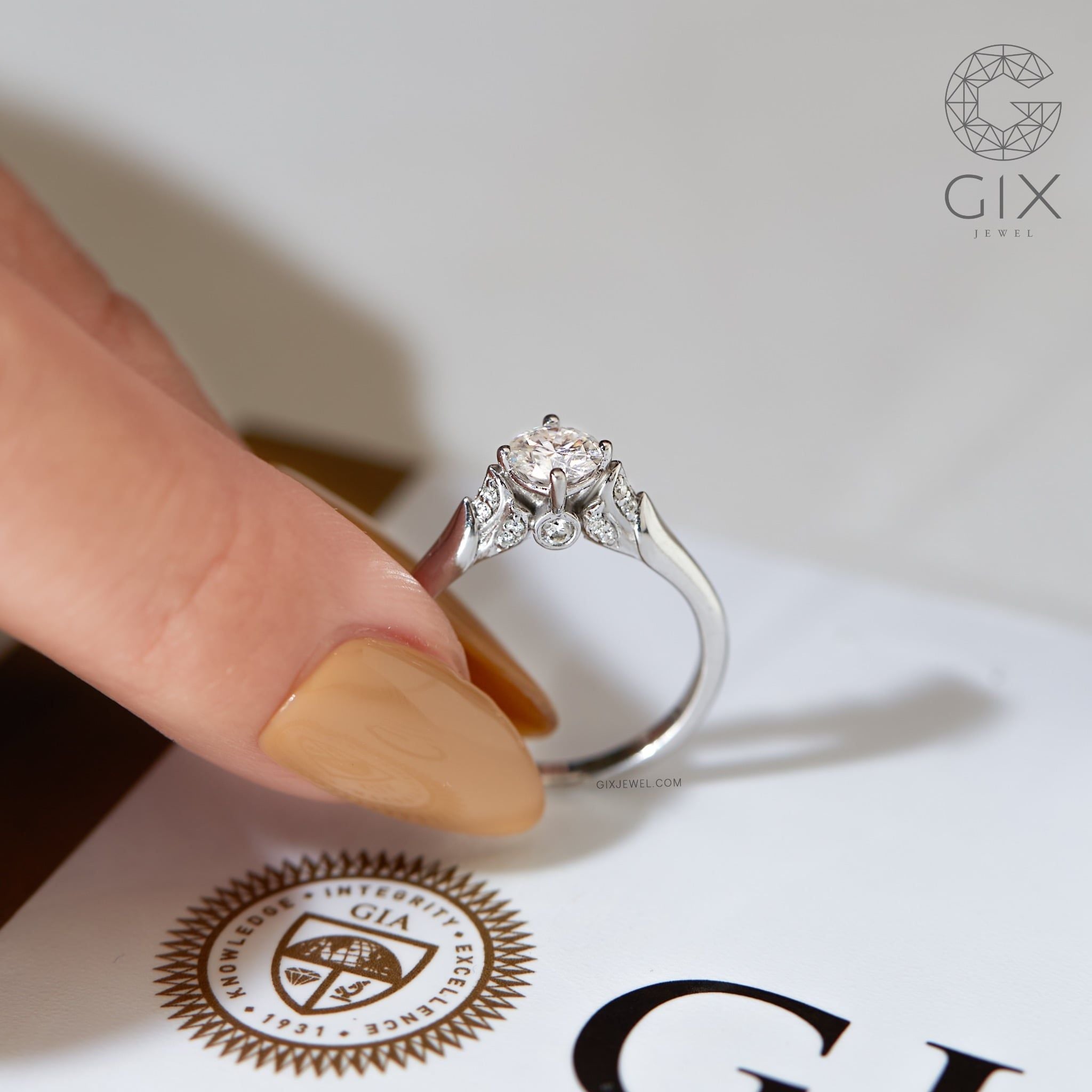  Nhẫn cầu hôn vàng 14k Ribbon Promise | Gix Jewel 