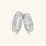  Nhẫn cưới cặp bạc thiết kế đính đá baguette - GCR25050220 | Gix Jewel 