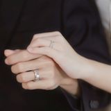  Nhẫn cưới vàng 610 thiết kế đẹp lạ đính đá lớn - GCR25050028 