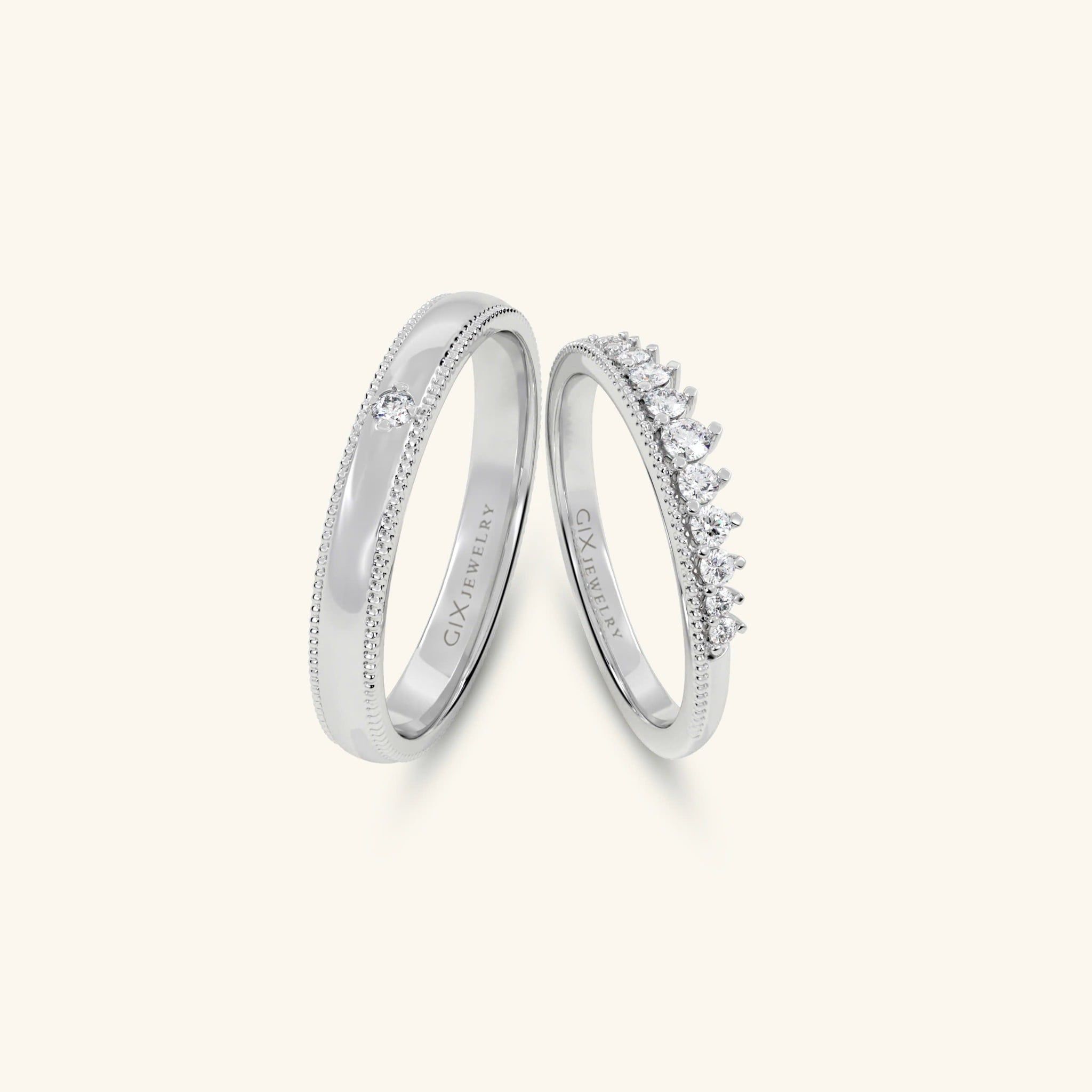  Nhẫn cưới vàng 18k thiết kế riêng - GCR25050303 | Gix Jewel 