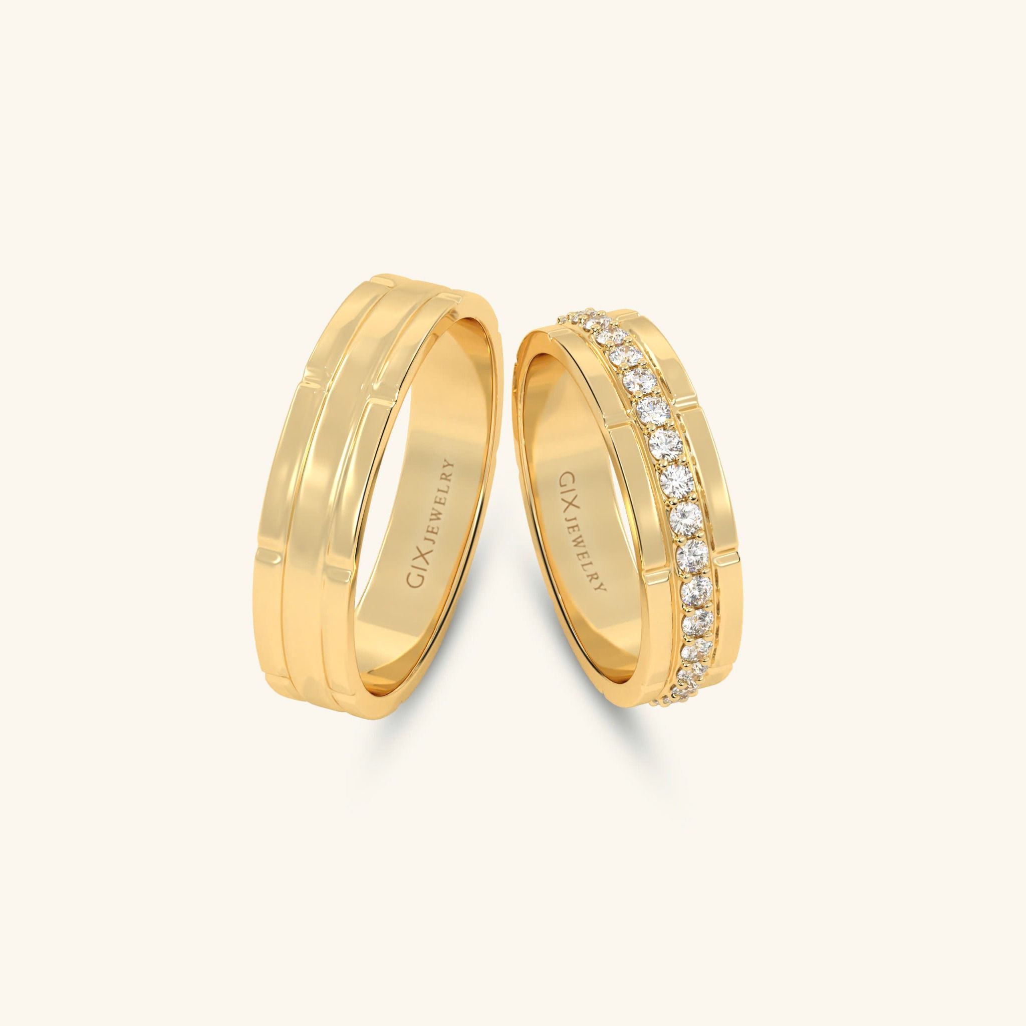  Nhẫn cưới vàng 10k thiết kế riêng - GCR25050302 | Gix Jewel 