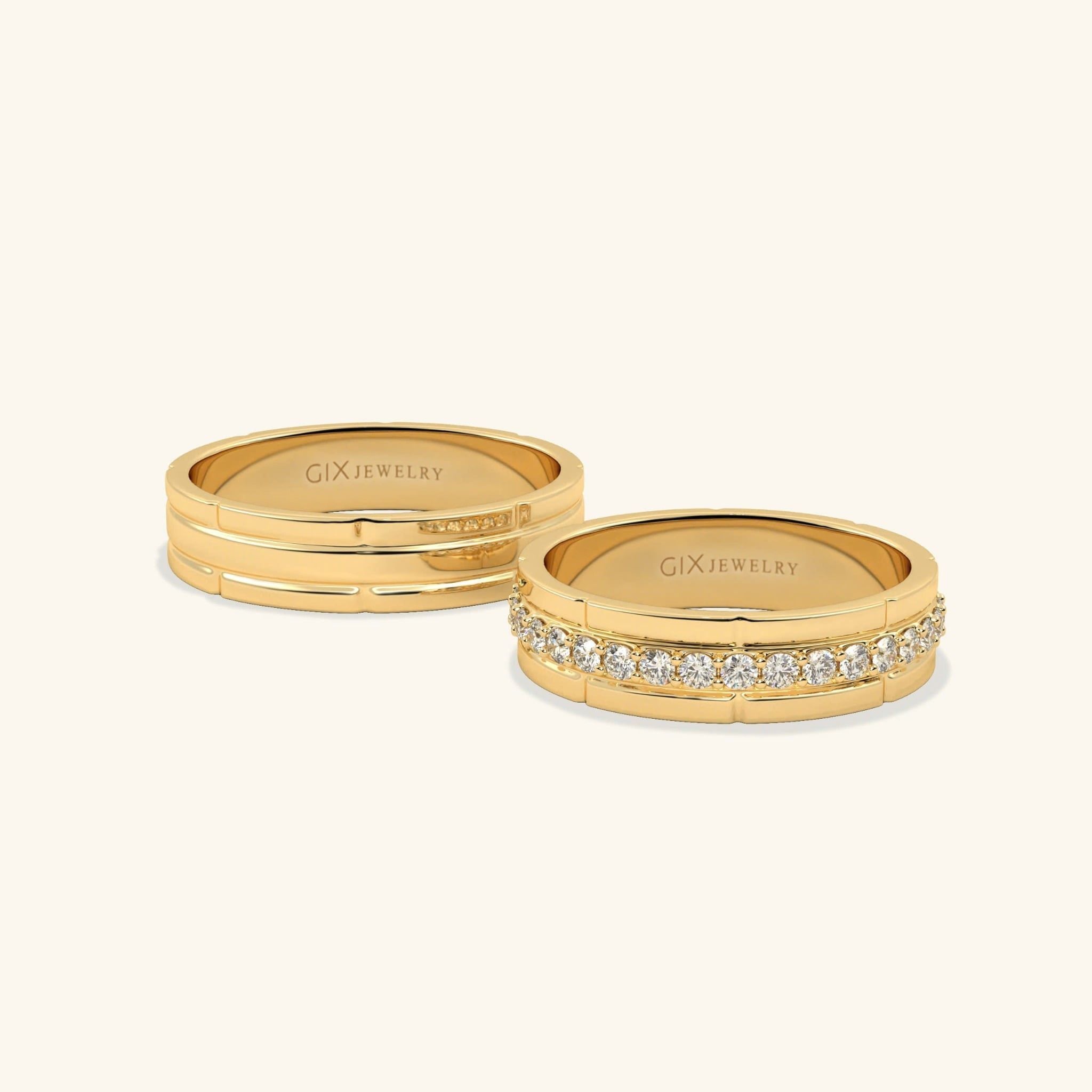  Nhẫn cưới vàng 10k thiết kế riêng - GCR25050302 | Gix Jewel 