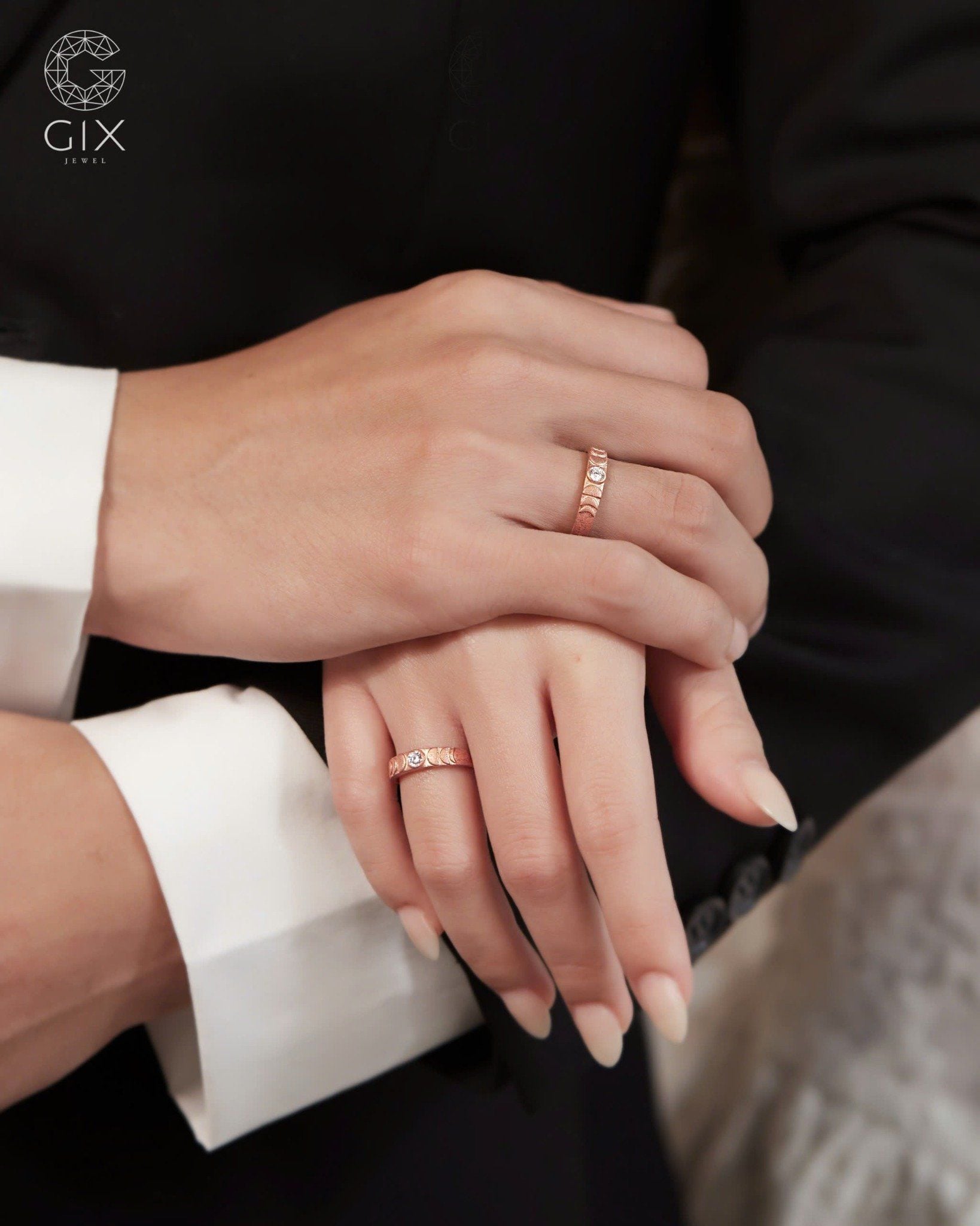  Nhẫn cưới vàng 18k & bạc mạ vàng đẹp - GCR25050151 | Gix Jewel 