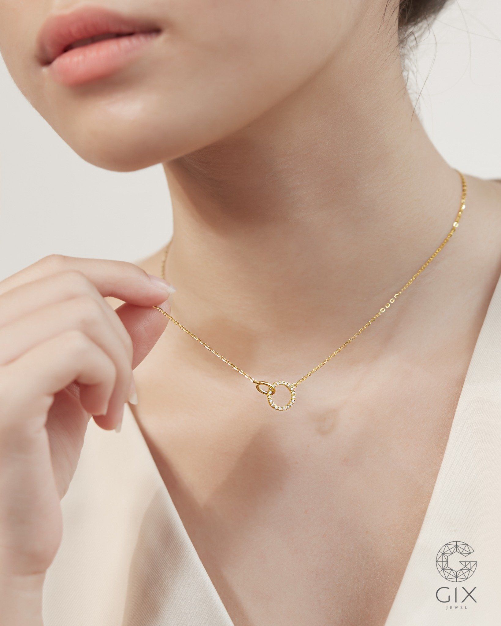  Dây chuyền vàng tây đẹp sợi mảnh hình tròn lồng nhau - Infinity Bond | Gix Jewelry 