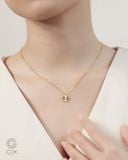  Dây chuyền vàng tây & bạc đẹp hình tròn vát cắt đẹp - Moonlit Promise | Gix Jewelry 