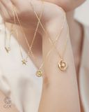  Dây chuyền vàng tây & bạc đẹp hình tròn vát cắt đẹp - Moonlit Promise | Gix Jewelry 