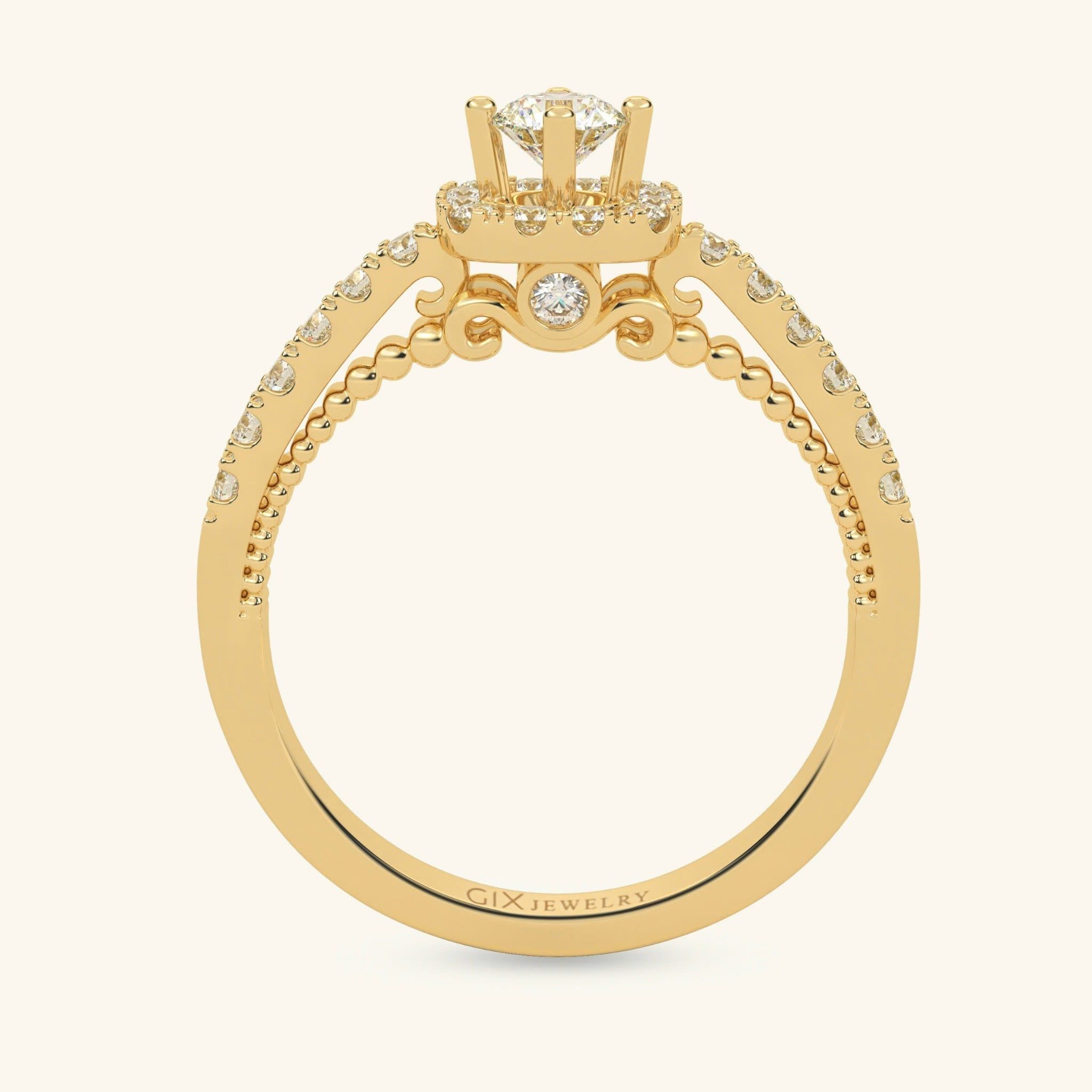  Nhẫn cầu hôn vàng 10k Halo Promise | Gix Jewelry 