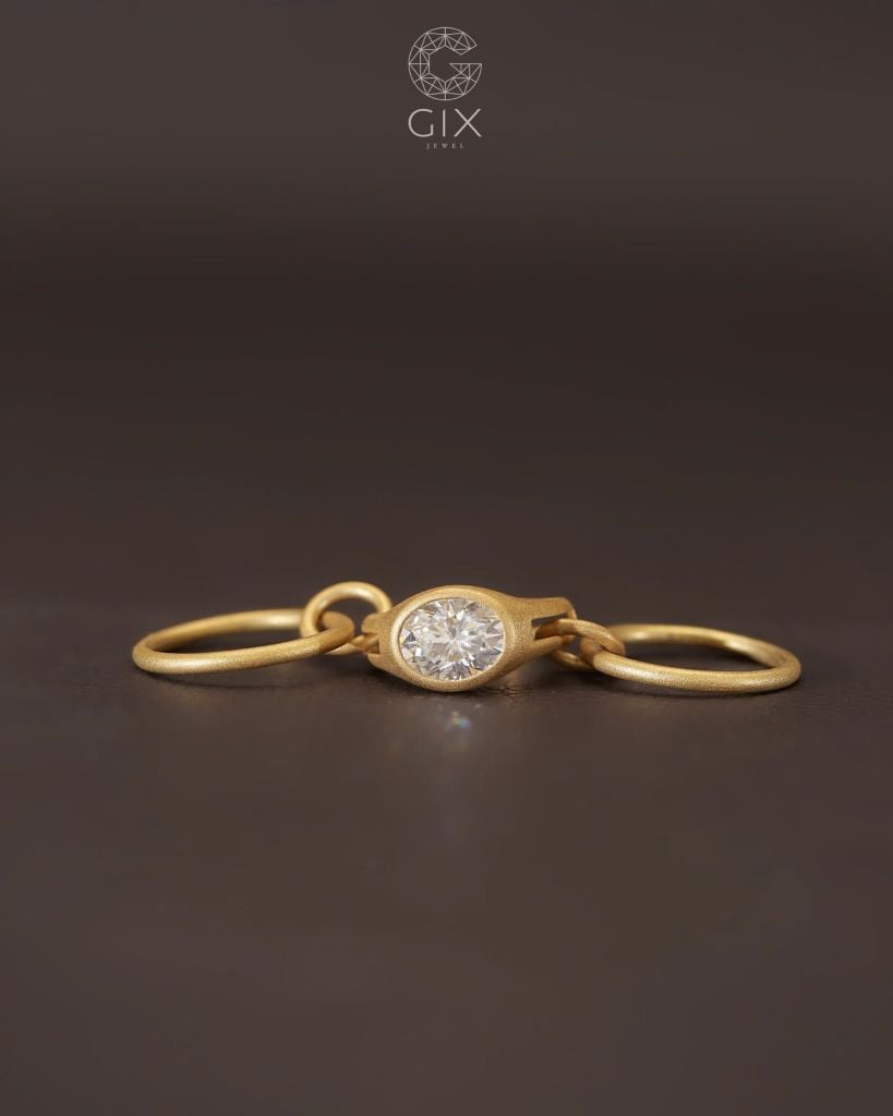  Nhẫn signet xếp nhiều vòng vàng tây 18k & bạc đẹp đeo cá tính | Gix Jewel 