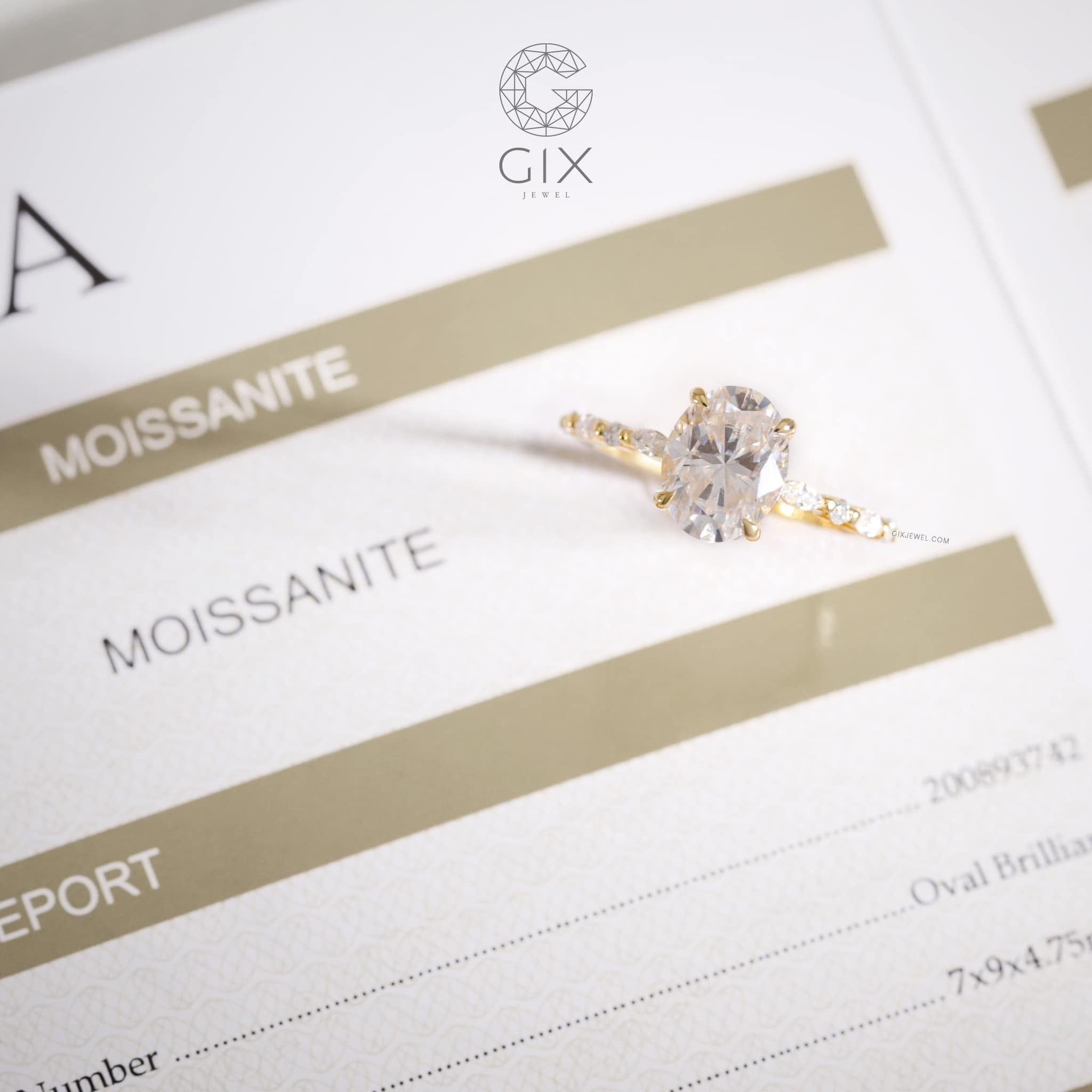  Nhẫn đính hôn vàng 18k Oval Embrace | Gix Jewel 