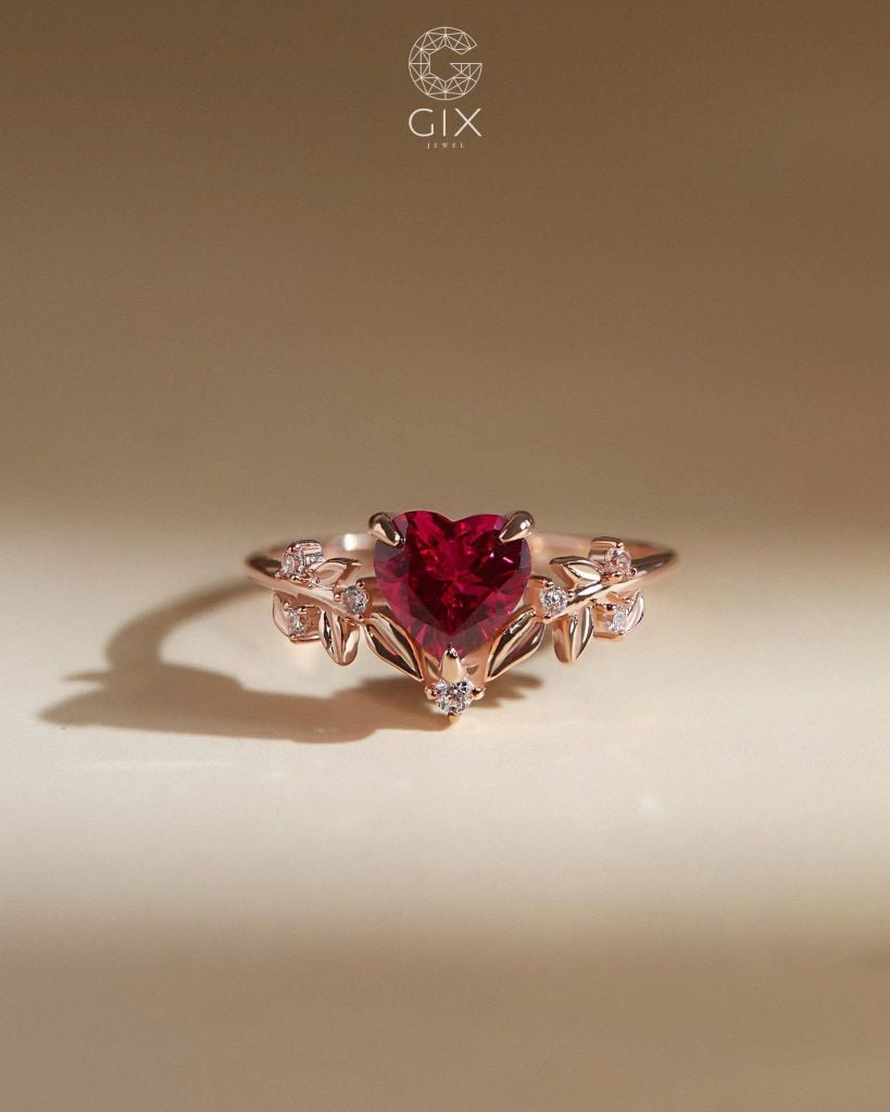 Nhẫn cầu hôn Ruby Heart - GCH25050179 | Gix Jewel