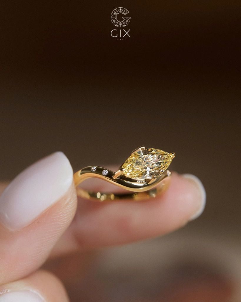 Nhẫn vàng champagne marquise - GNN25050206 | Gix Jewel
