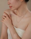  [CÓ SẴN] Dây chuyền vàng 14k 3 mặt đá chấu bao | Gix Jewel 