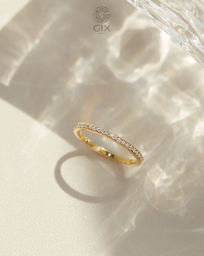 Nhẫn nữ đính kim cương tấm - GNN25050137 | Gix Jewel