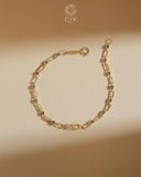  Lắc tay xích vàng kèm chữ cái mix đá tấm | Gix Jewel 