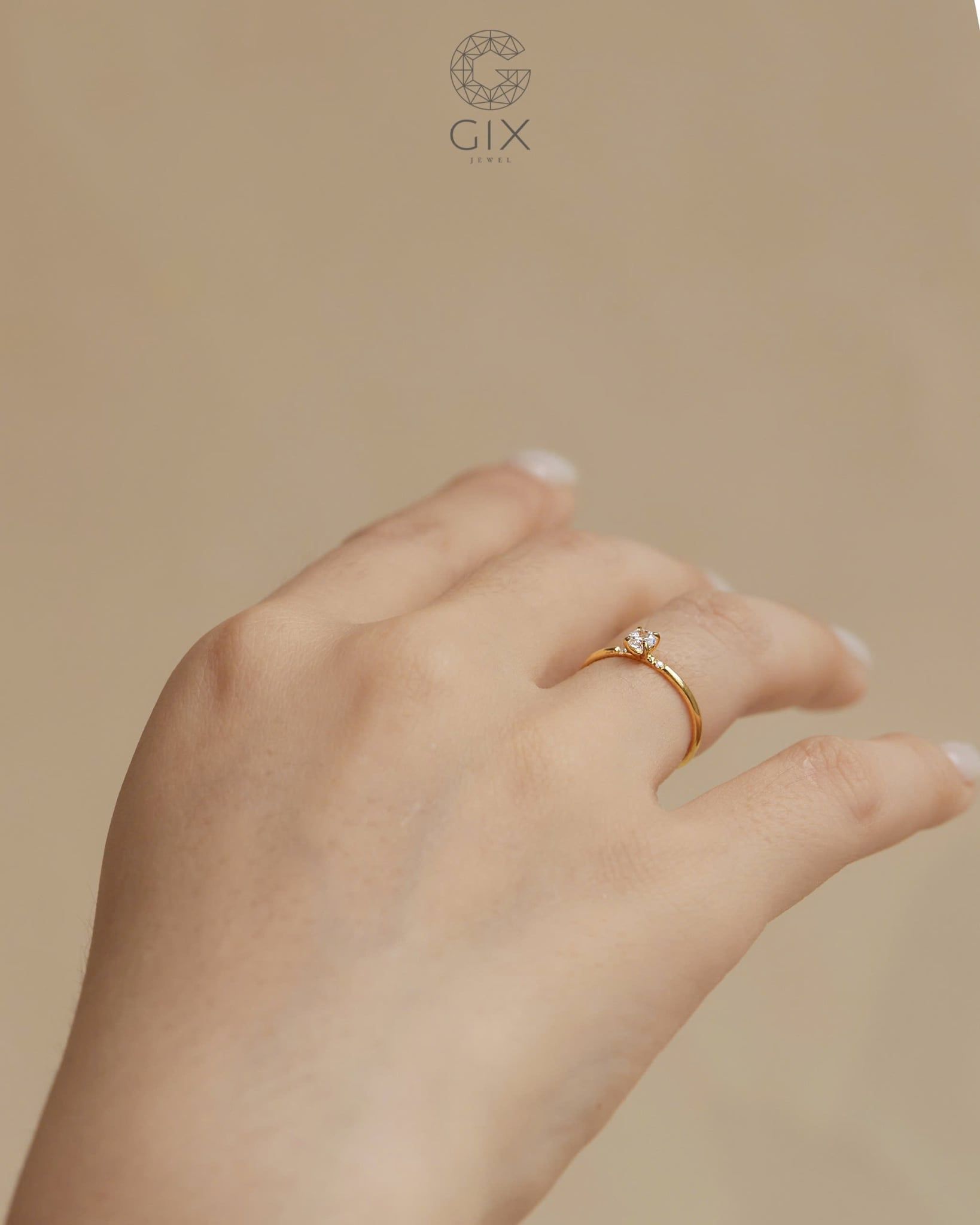  Nhẫn nữ đơn giản đính đá cao cấp - GNN25050126 | Gix Jewel 