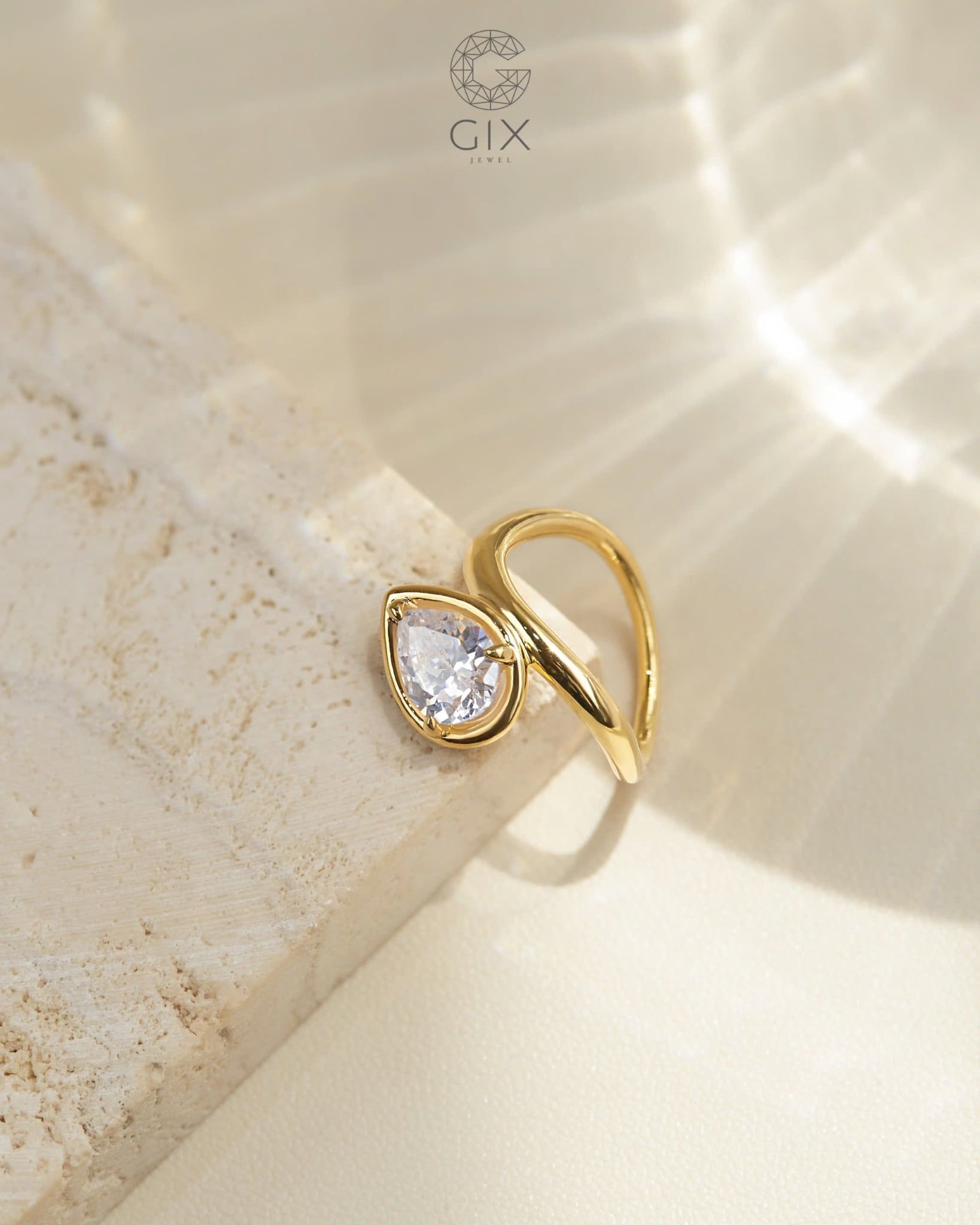  Nhẫn kim cương pear sang trọng - GNN25050177 | Gix Jewel 