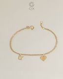  Lắc tay nữ kèm charm chữ & trái tim | Gix Jewel 