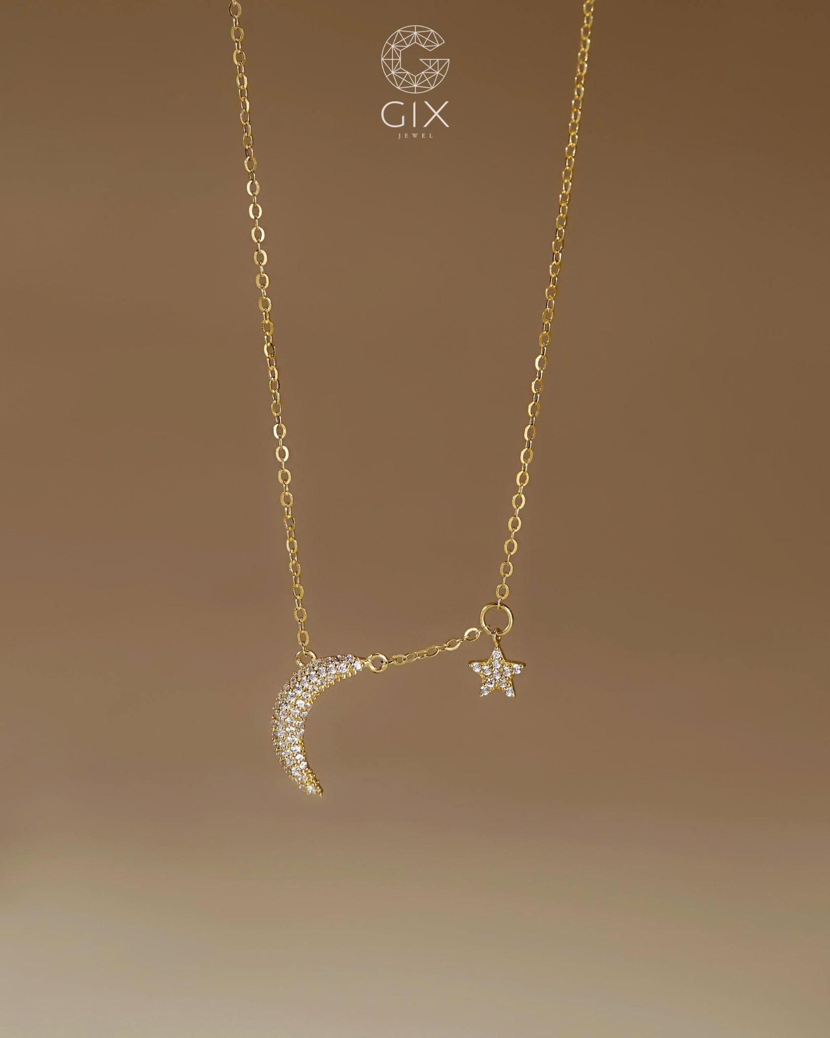  Dây chuyền sao trăng đính đá tấm - GNL25050064 | Gix Jewel 