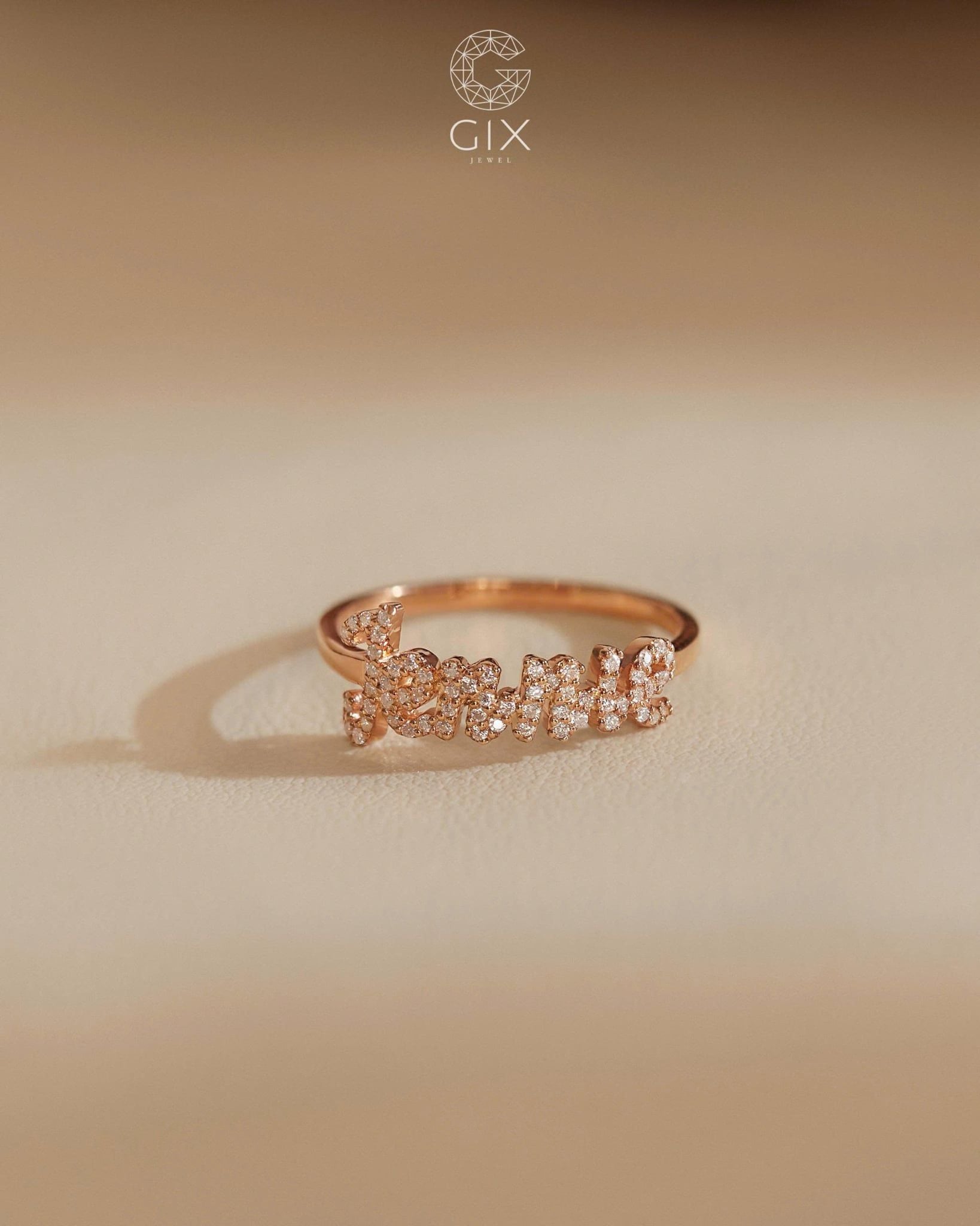  Nhẫn thiết kế tên riêng đính đá - GNN25050184 | Gix Jewel 