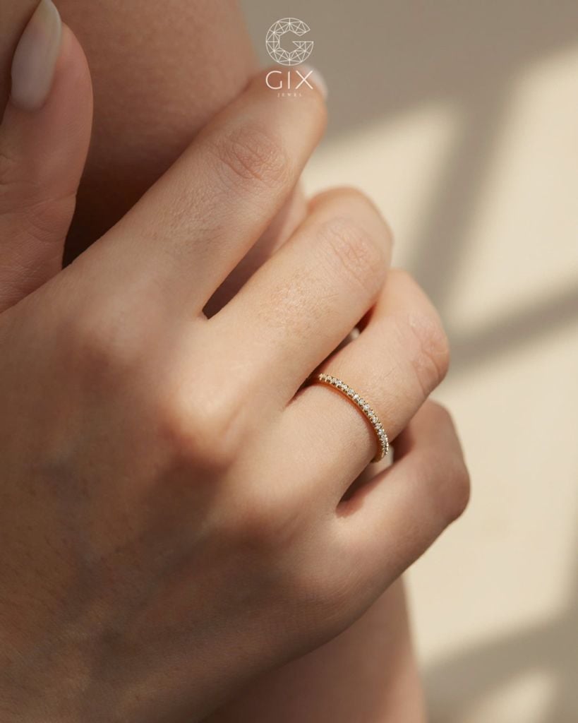  Nhẫn nữ đính kim cương tấm - GNN25050137 | Gix Jewel 