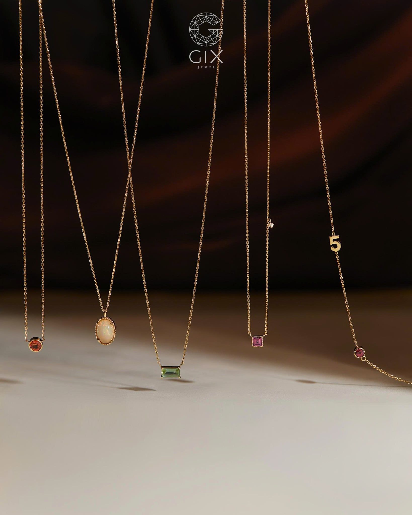  [CÓ SẴN] Dây chuyền Garnet tím vàng vàng 14k | Gix Jewel 