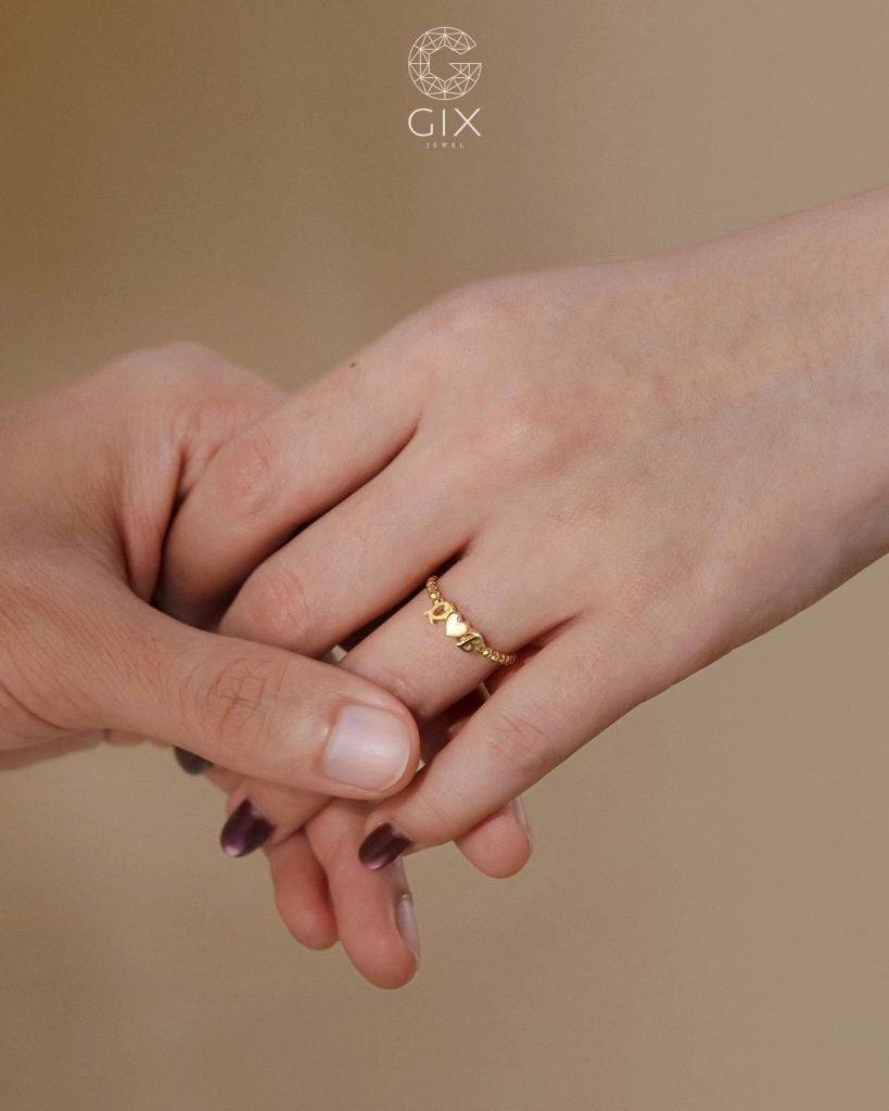 Nhẫn chữ cái & trái tim thiết kế riêng - GNN25050205 | Gix Jewel