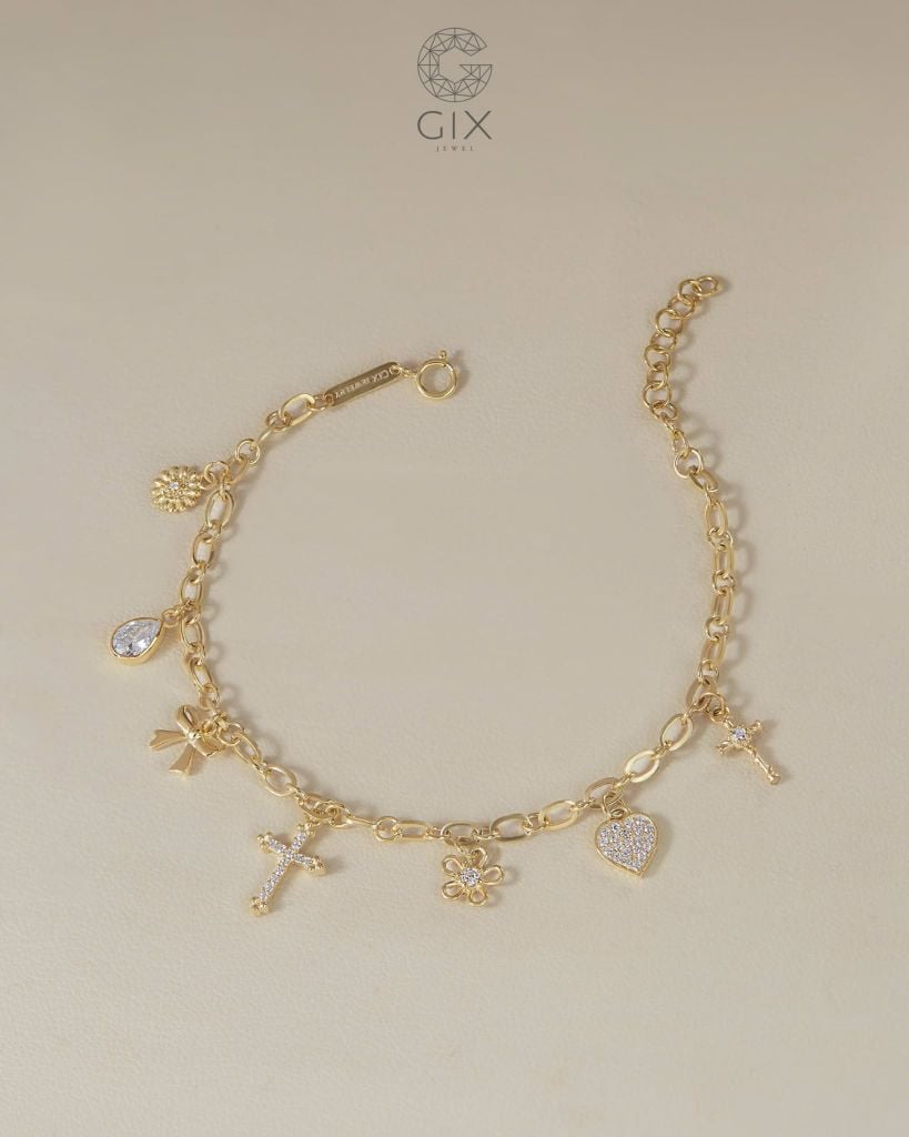  Lắc tay xích gắn charm theo yêu cầu | Gix Jewel 