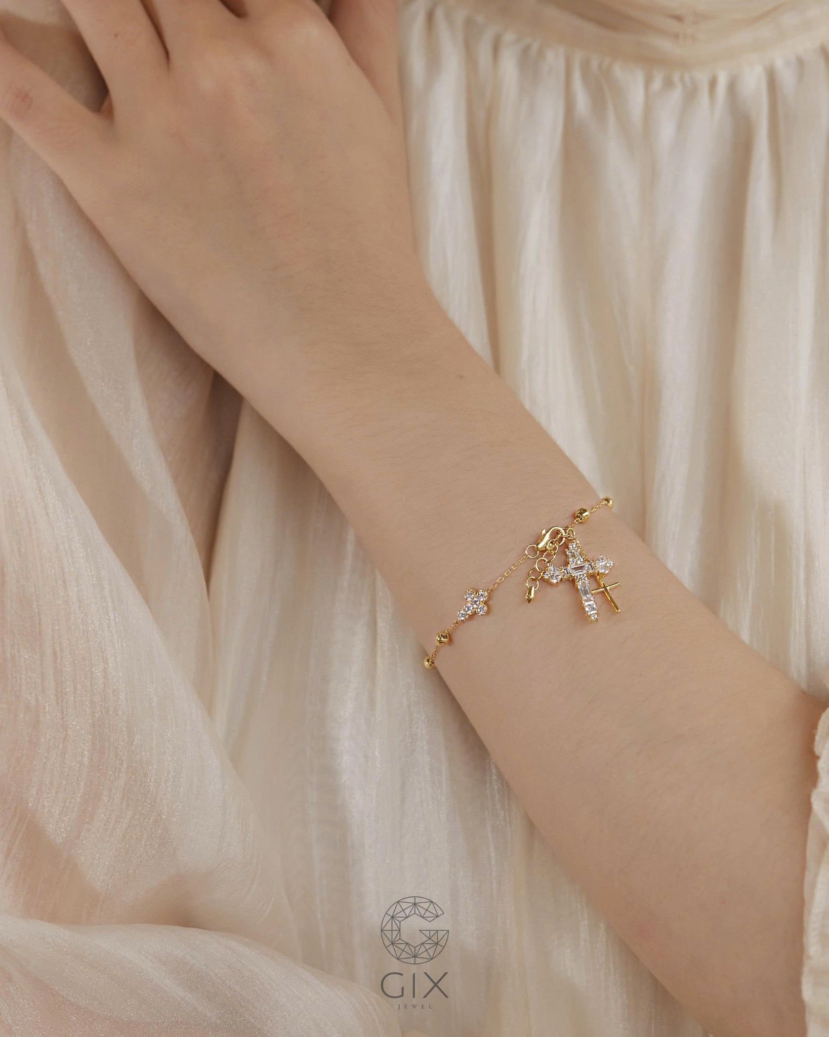  Lắc tay thánh giá thiết kế theo yêu cầu | Gix Jewel 