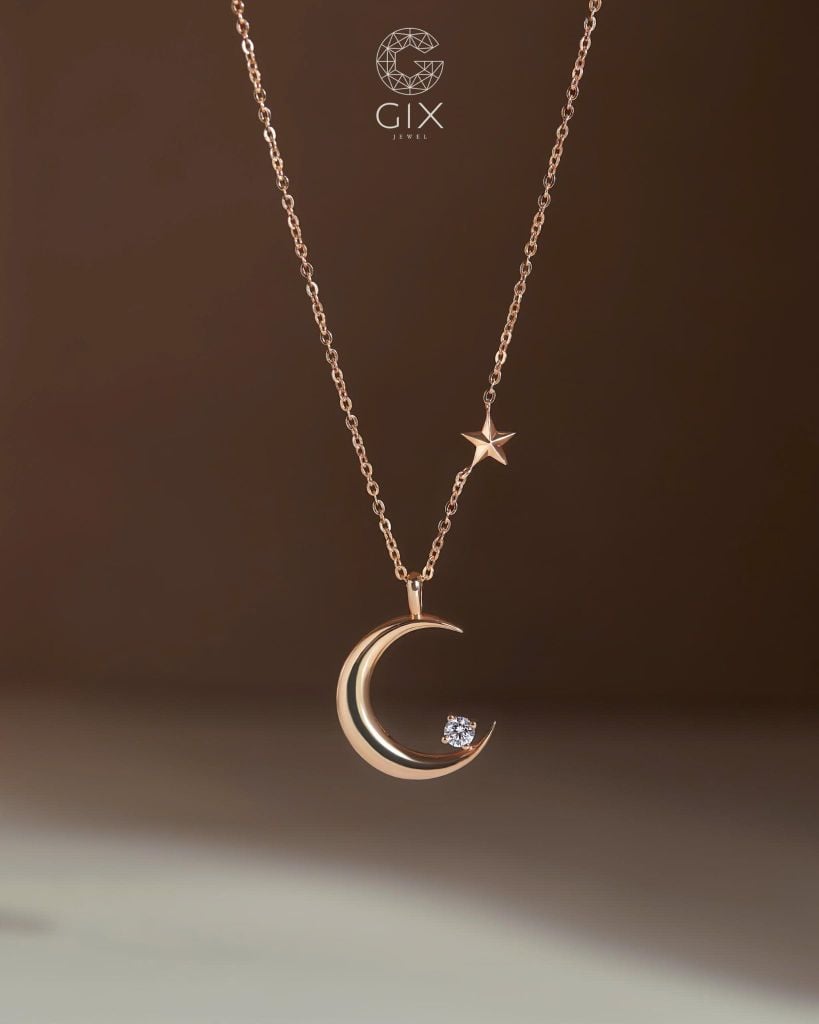 Dây chuyền trăng khuyết & sao đính đá - GNL25050078 | Gix Jewel