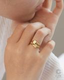  Nhẫn signet nam nữ bạc & vàng 18k - GNN25050161 | Gix Jewel 