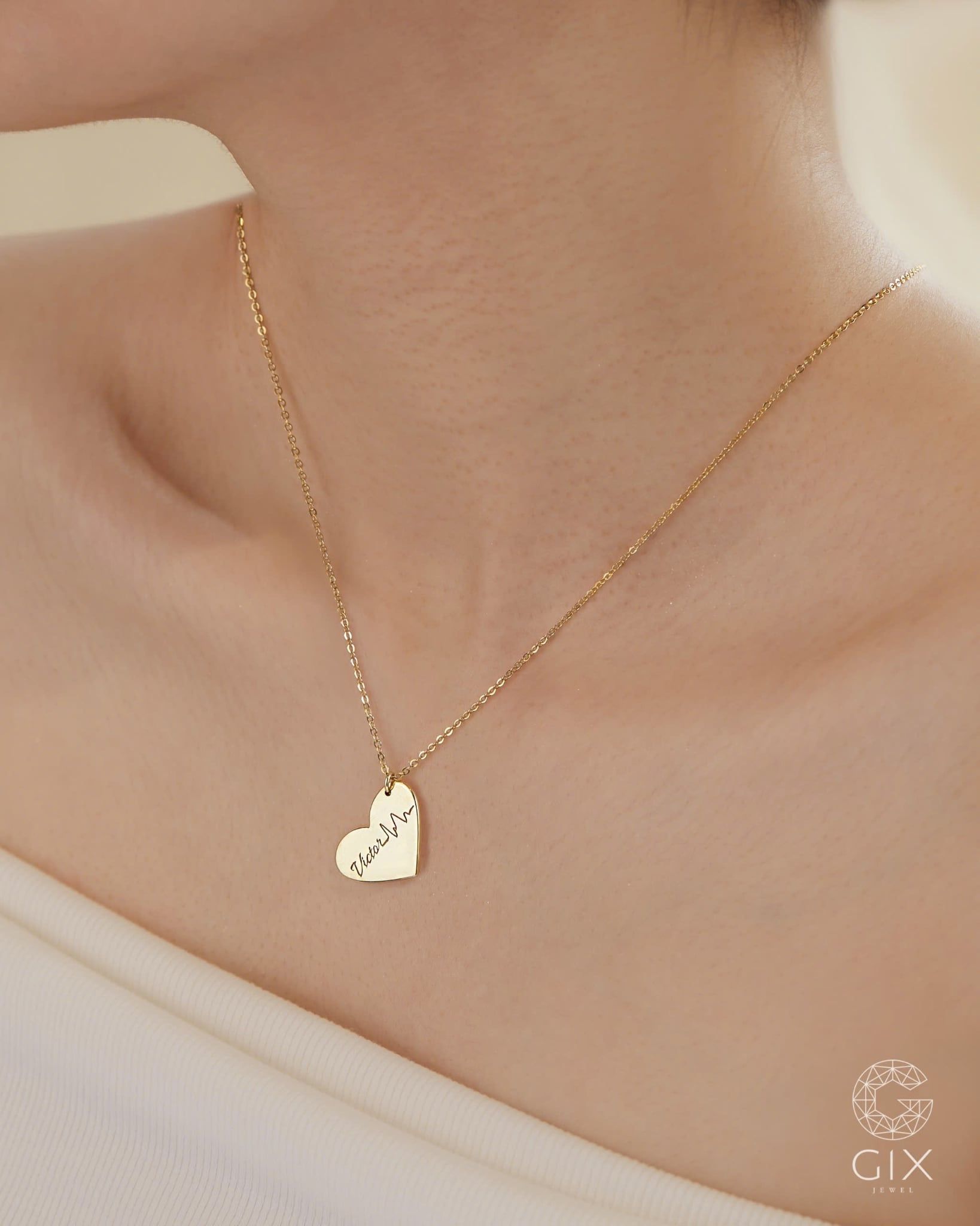  Dây chuyền tag tim khắc tên - GNL25050290 | Gix Jewel 