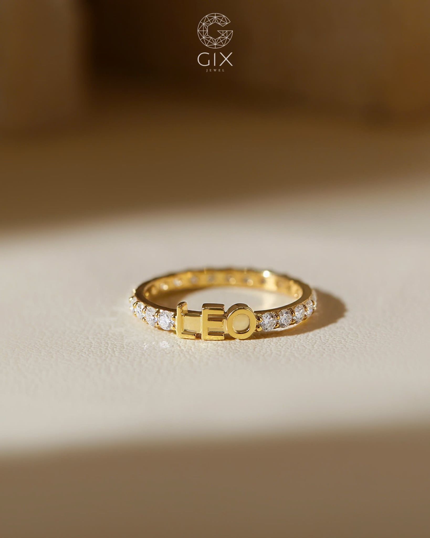  Nhẫn custom name đính đá - GNN25050185 | Gix Jewel 