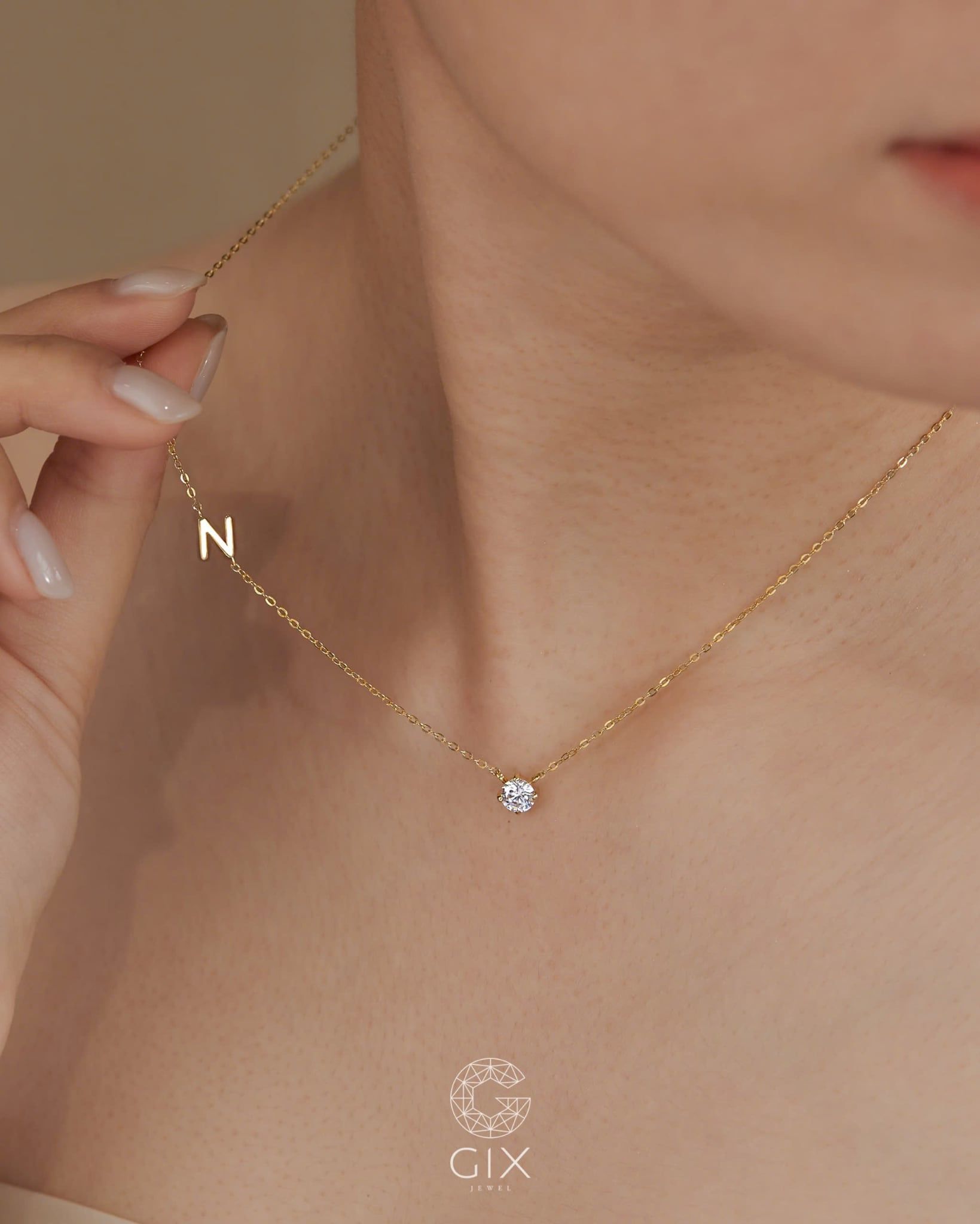  Dây chuyền chữ cái mảnh & đính đá cao cấp | Gix Jewel 