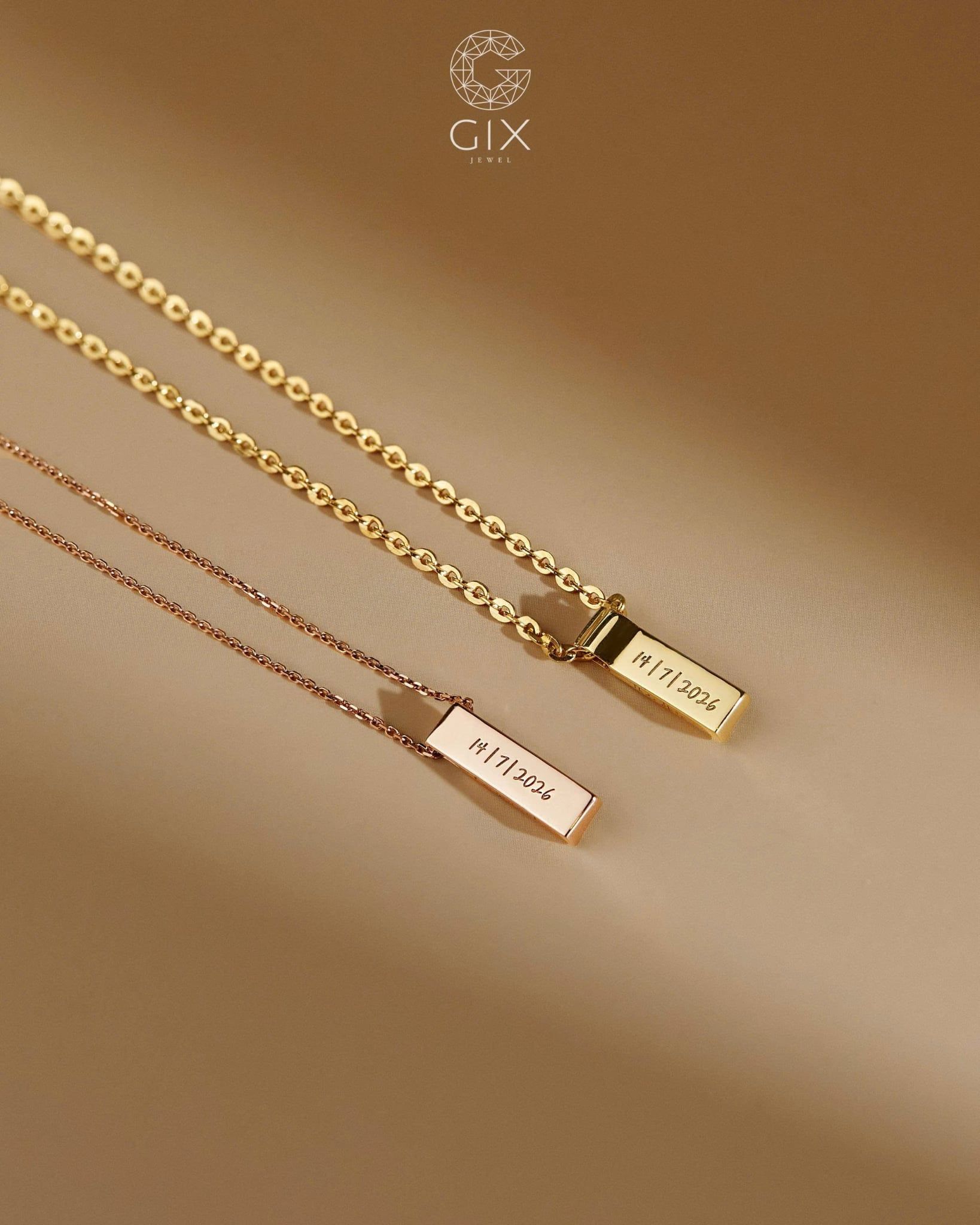  Dây chuyền đôi hình hộp khắc tên - GNL25050311 | Gix Jewel 