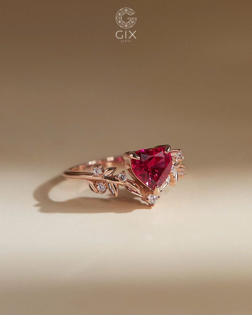 Nhẫn cầu hôn Ruby Heart - GCH25050179 | Gix Jewel