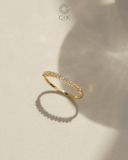 Nhẫn nữ mảnh đính kim cương tấm minimalist - GNN25050129 | Gix Jewel 