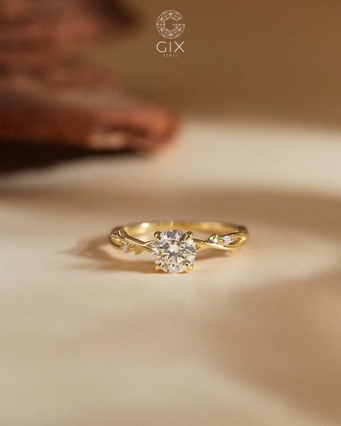 Nhẫn cầu hôn kim cương vàng hồng 18k bạc 925 - Ivy Bloom | GixJewel