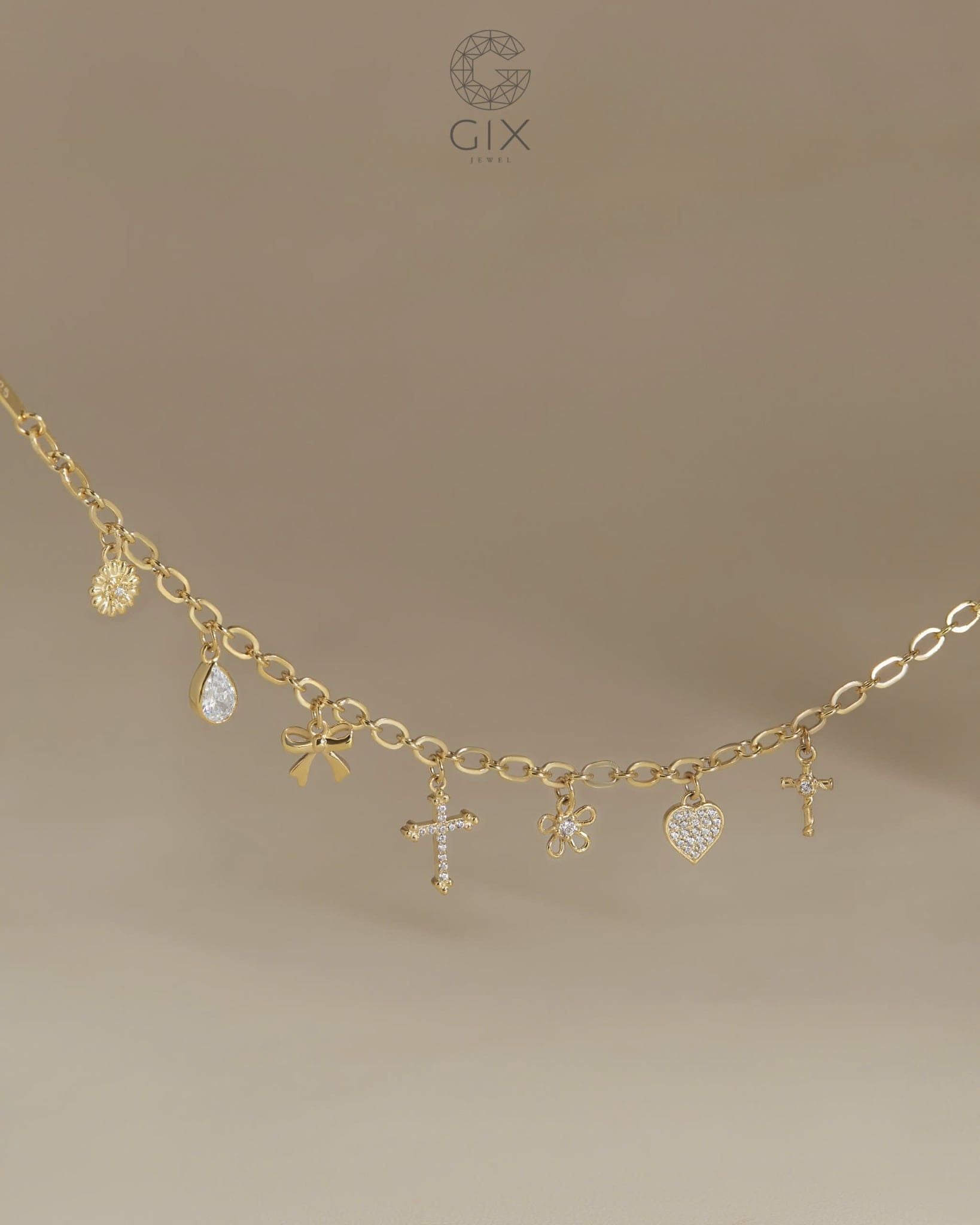  Lắc tay xích gắn charm theo yêu cầu | Gix Jewel 