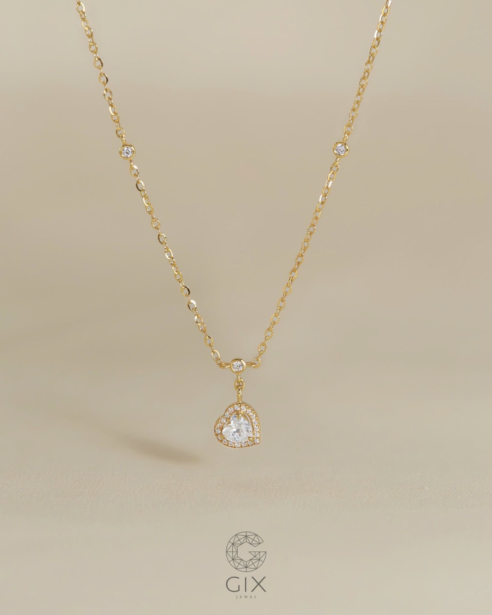  Dây chuyền trái tim đính đá cao cấp - GNL25050050 | Gix Jewel 