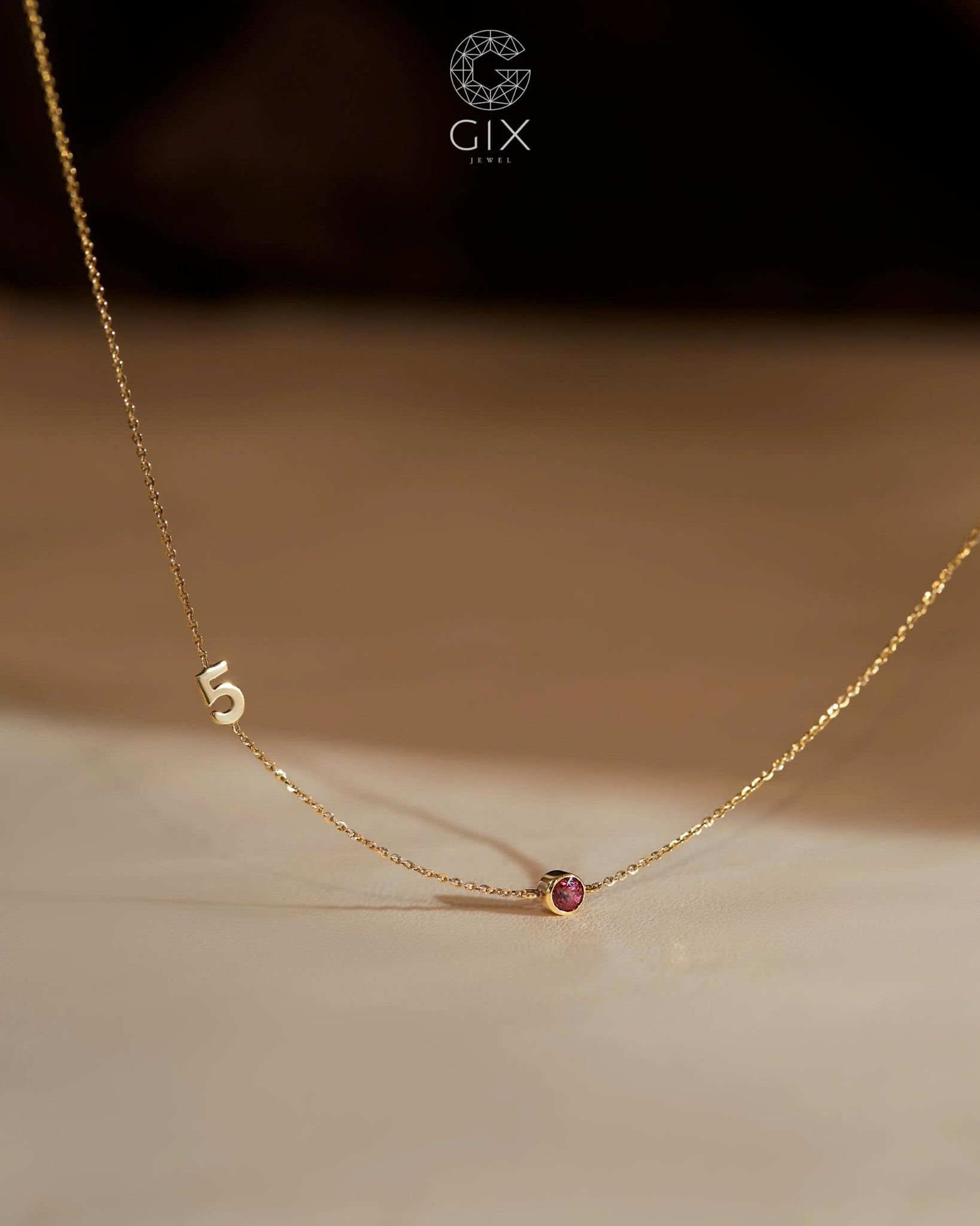 [CÓ SẴN] Dây chuyền sapphire đỏ vàng vàng 14k 