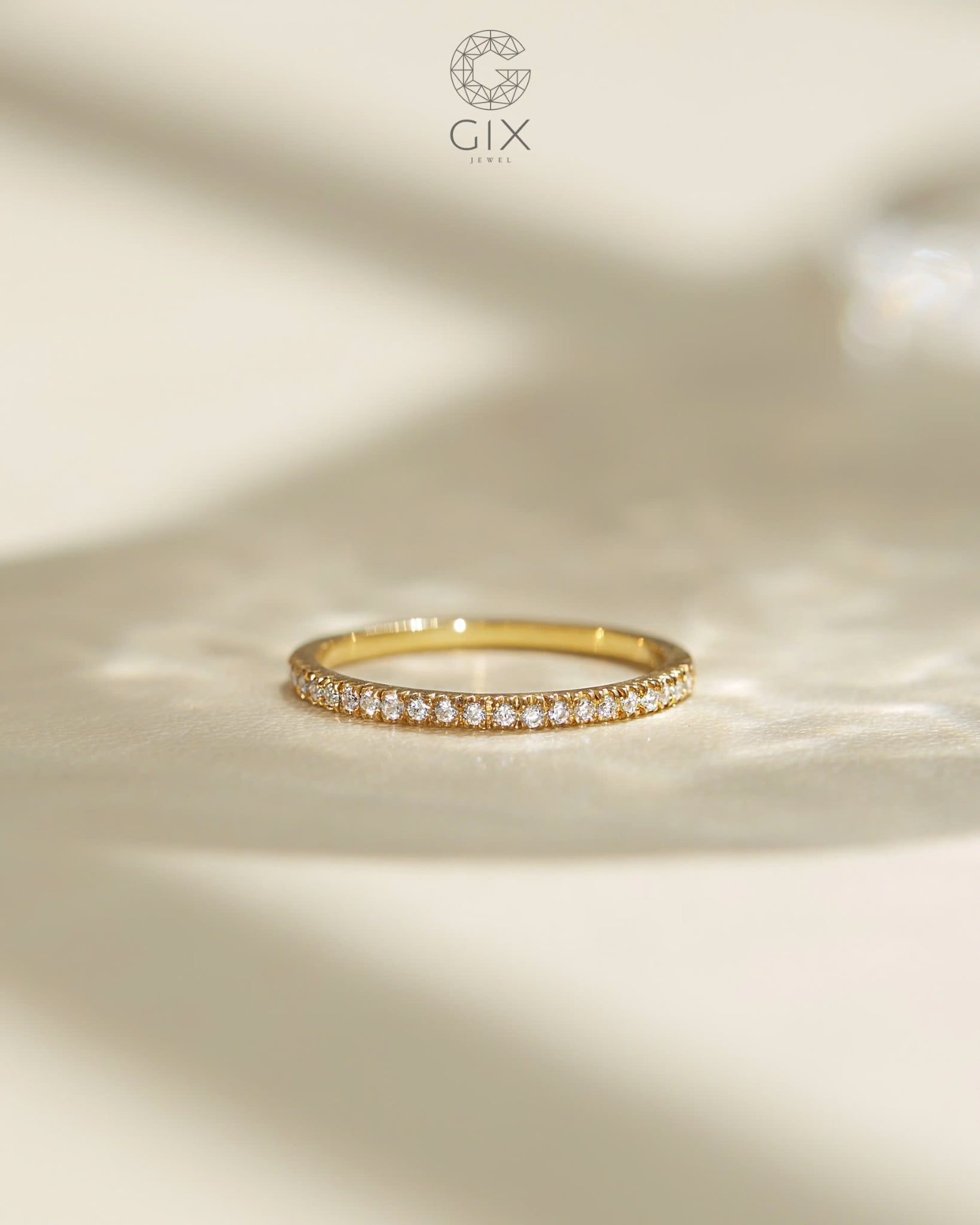  Nhẫn nữ đính kim cương tấm - GNN25050137 | Gix Jewel 